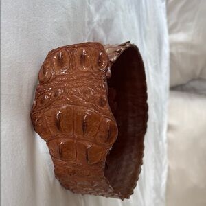 Brown Crocodile Leather Belt